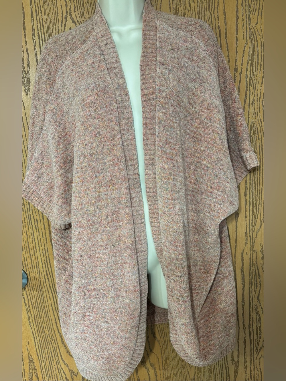 torrid Open-Front Speckled Pink Knit Cardigan